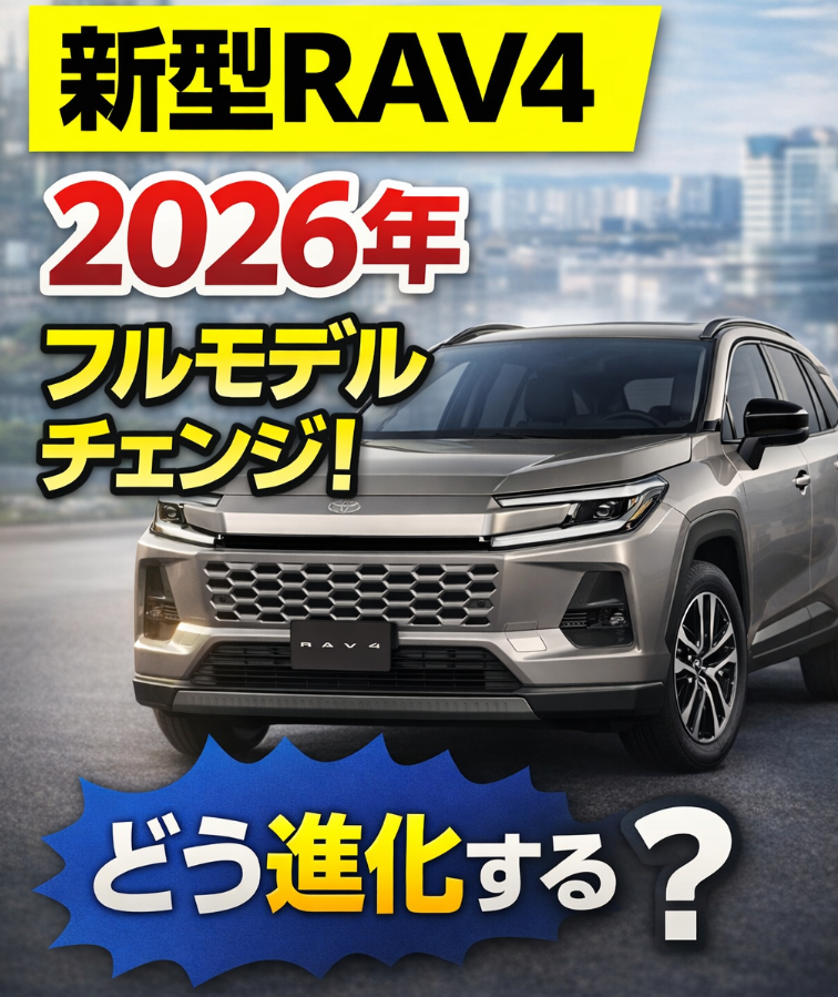 新型RAV4 2026年フルモデルチェンジの外観予想と最新情報