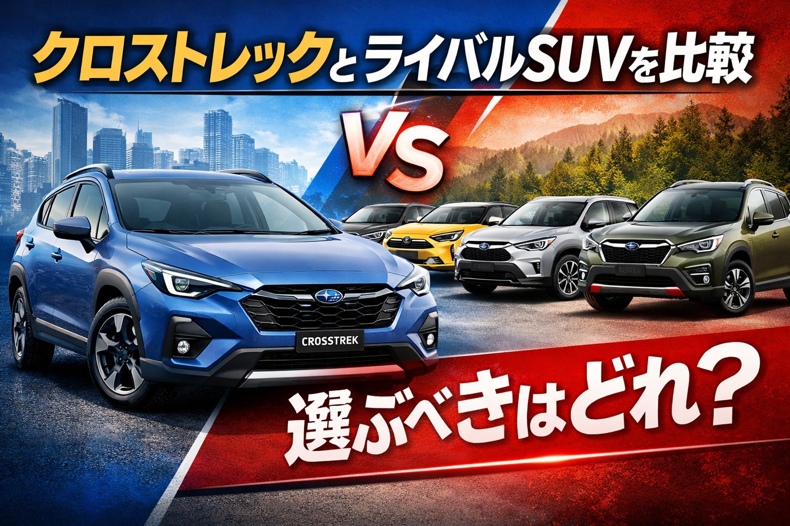 クロストレックとヤリスクロスやヴェゼルなど主要ライバルSUVを比較