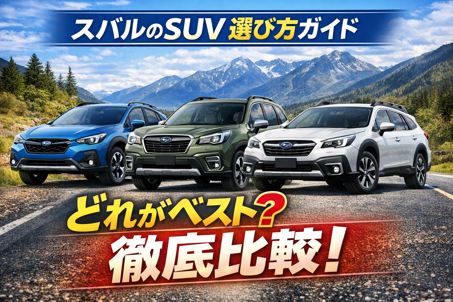 スバルのSUVをクロストレック フォレスター アウトバックで比較し選び方