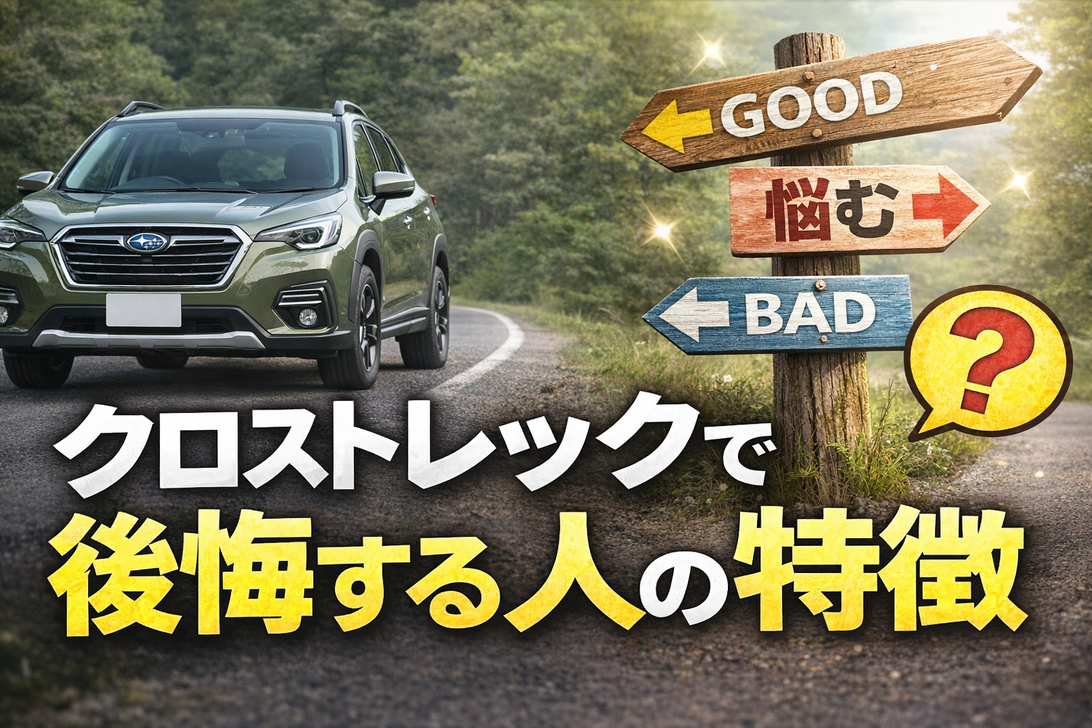 クロストレックで後悔しやすいポイントを解説した記事のアイキャッチ画像