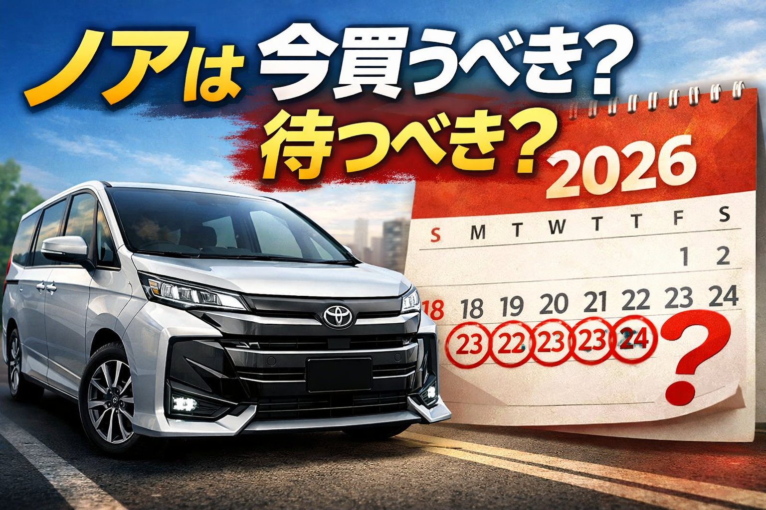 ノアは2026年にフルモデルチェンジするのか今買うべきかを解説